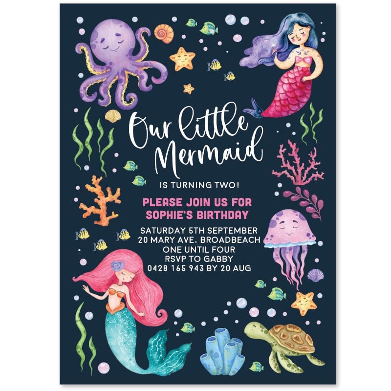 Mermaid Birthday Invitations