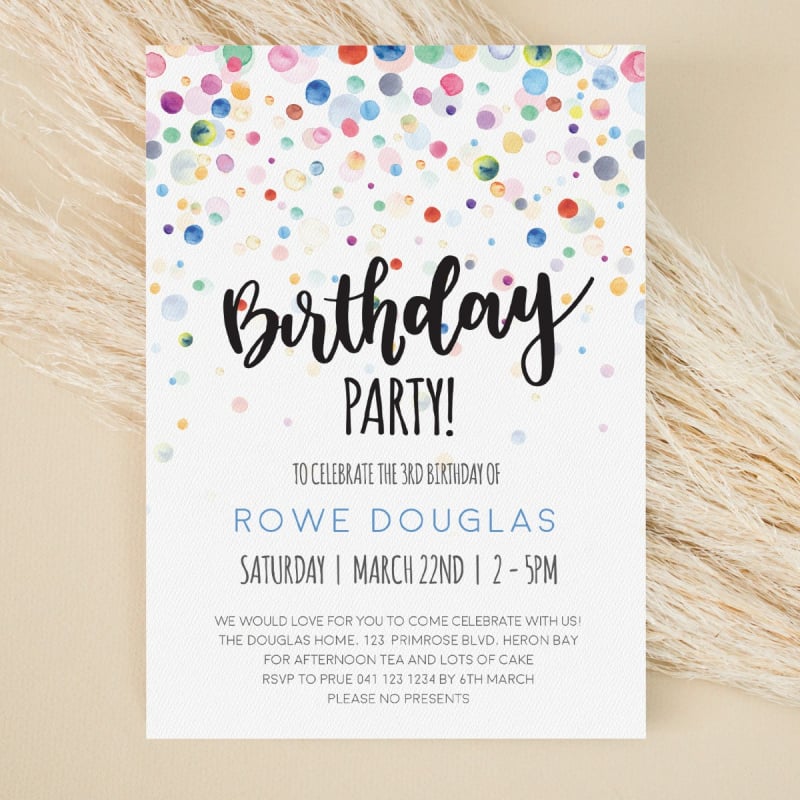 Celebrate Confetti Invitations