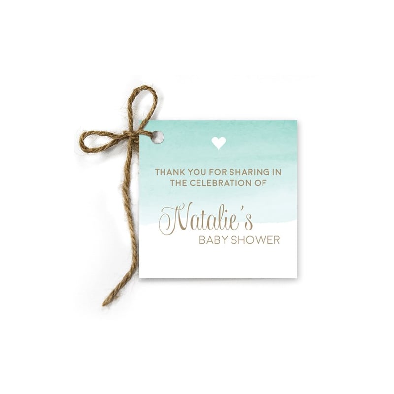 Watercolour Stroke Baby Shower Gift Tags
