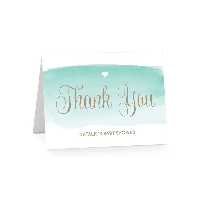 Watercolour Stroke Baby Shower Thank You Cards