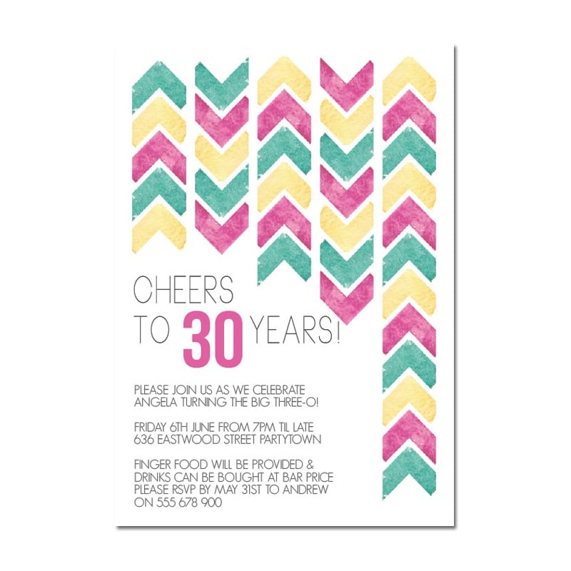 Watered Arrows Birthday Invitations