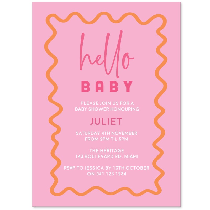 Wavy Baby Shower Invitations