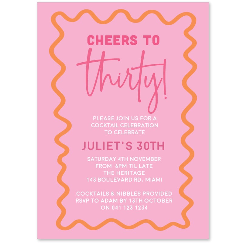 Wavy Birthday Invitations