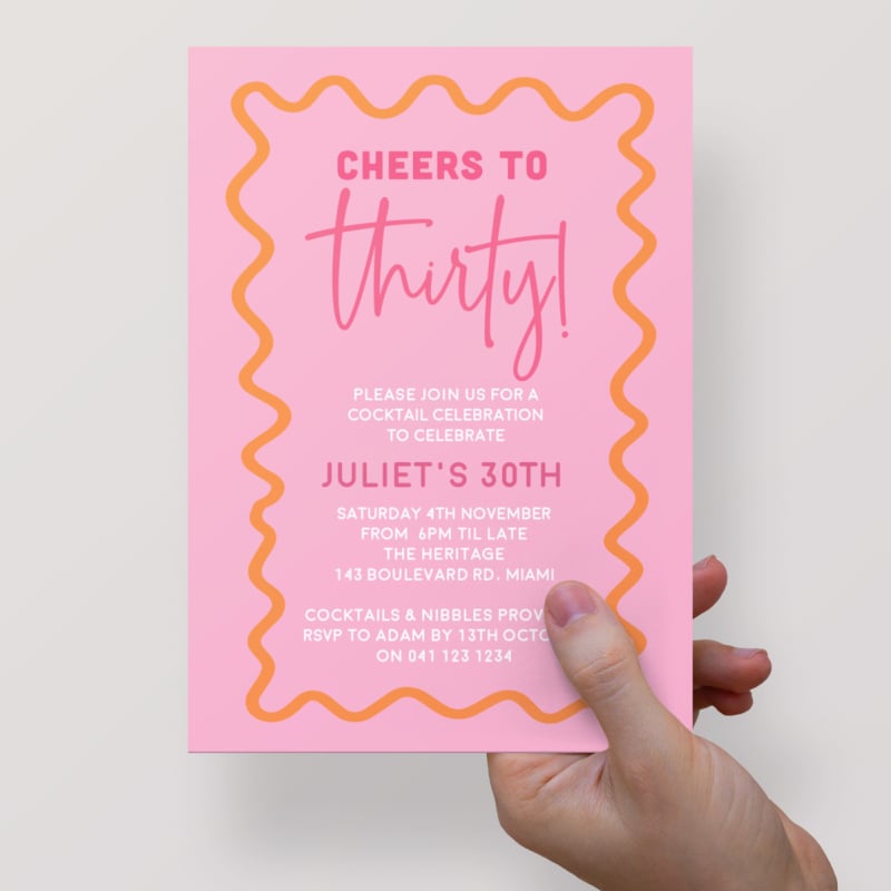 Wavy Birthday Invitations