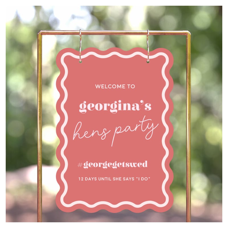 Before The Ring Wavy Hens Party Sign