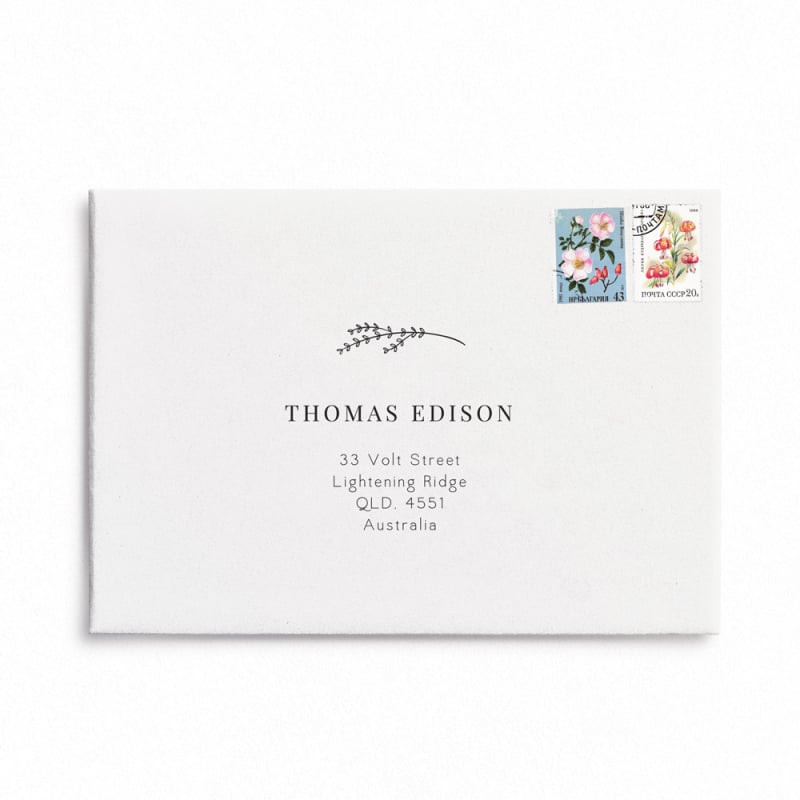 Black and White Wedding Envelope Addressing