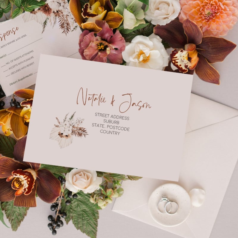 Sweet Mist Boho Wedding Envelope Addressing