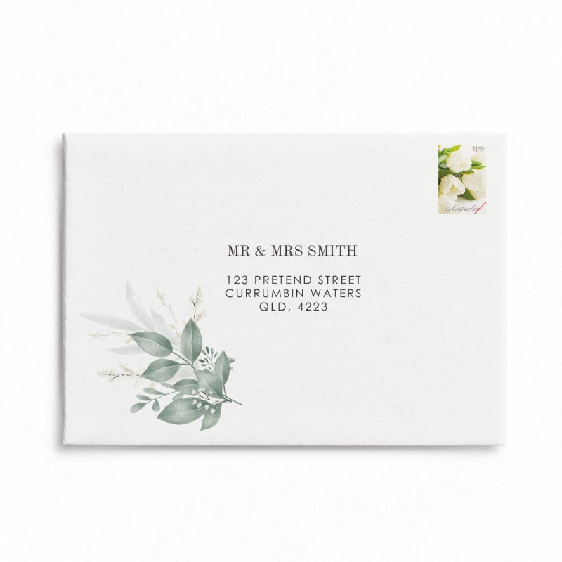 Moss + Sage Wedding Envelope Addressing