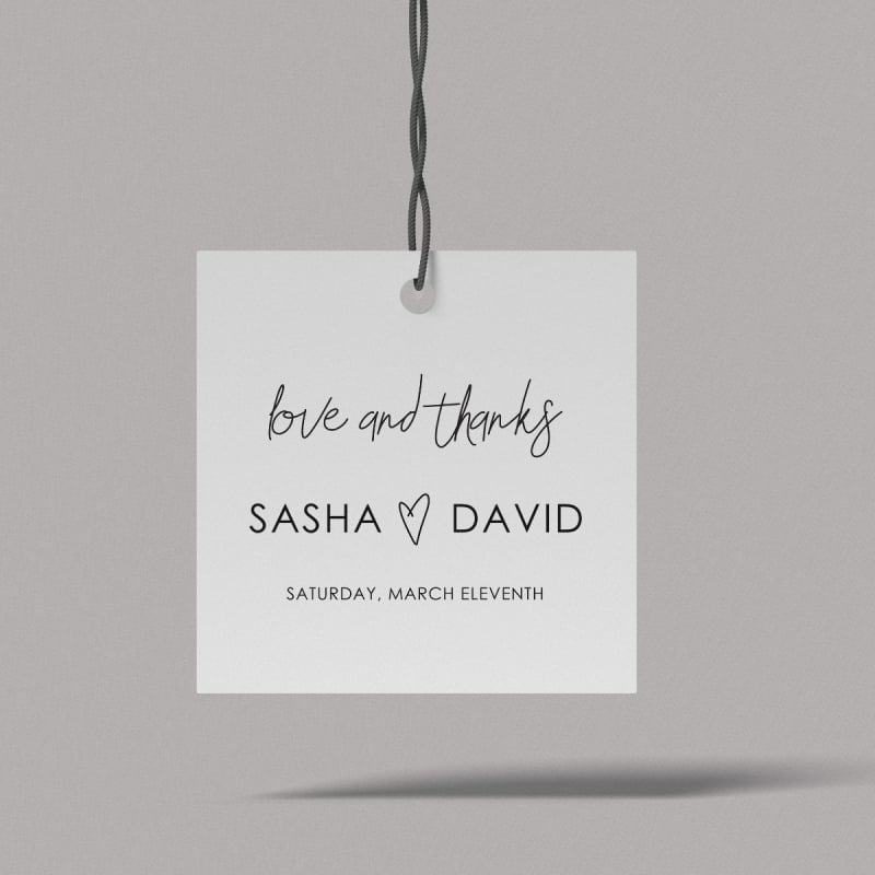Affection Wedding Favor Tags