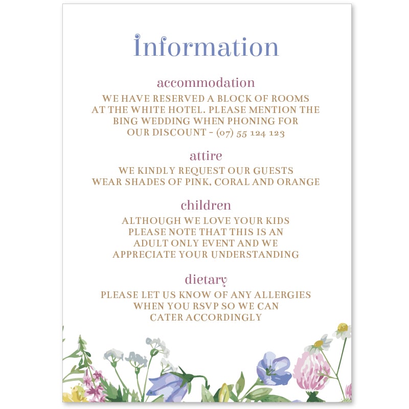 Spring Wildflower Information Cards