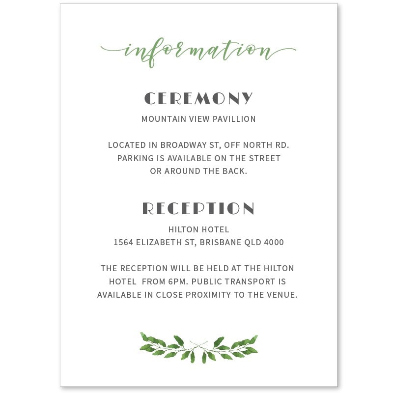 Gum Leaves Extra Information Card