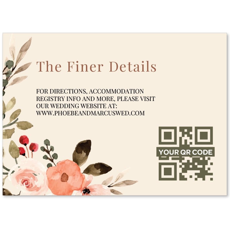 Elegant Boho Information Card with QR Code