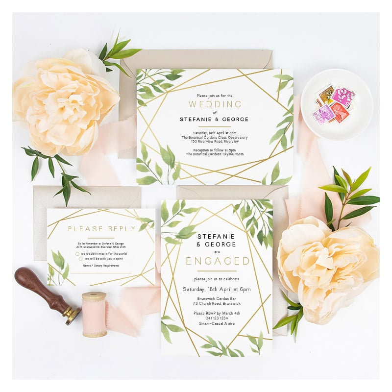 Geo Garden Wedding Response Card