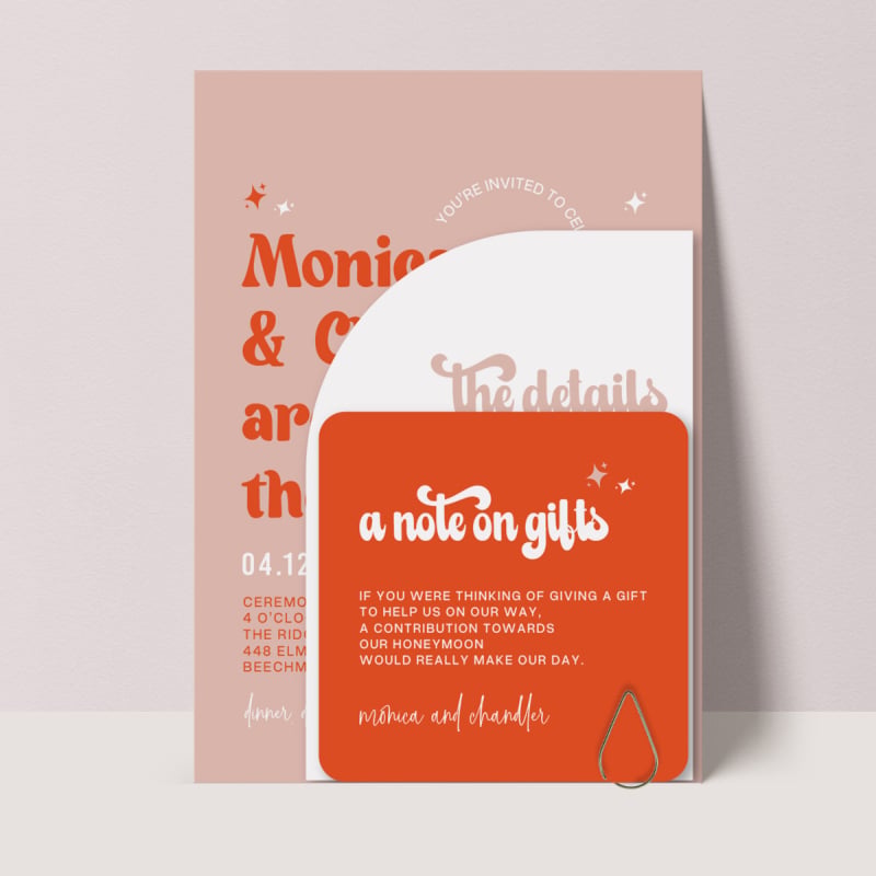 All That Glitters Retro Wedding Information Card