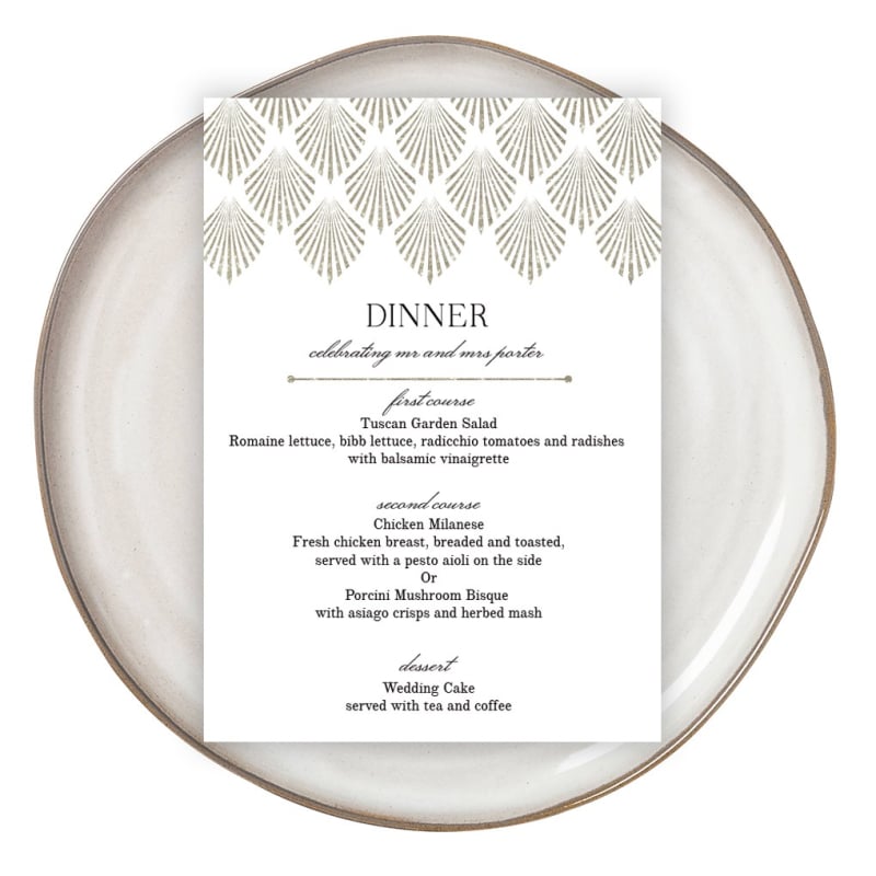 Deco Fans Wedding Menu