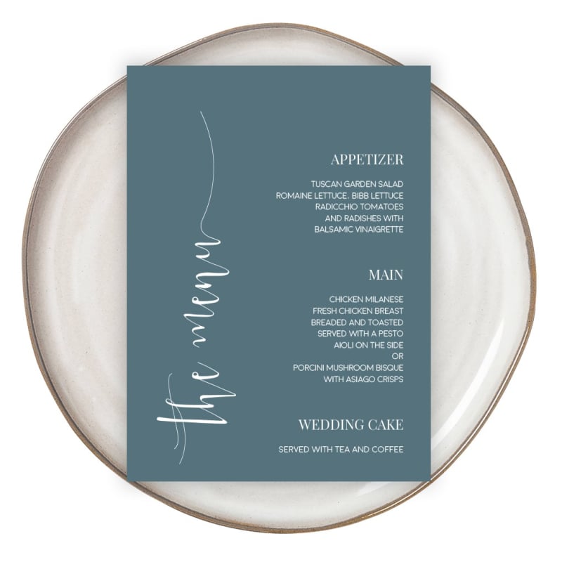 Seabreeze Wedding Menu