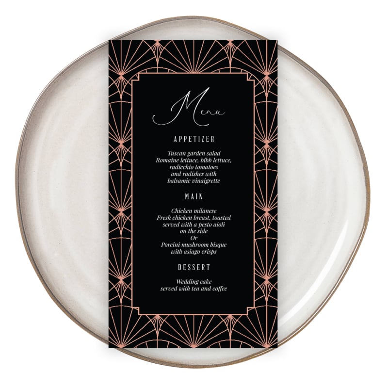 Putting on the Ritz Wedding Menu