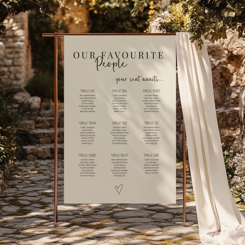 Clarissa Wedding Seating Chart