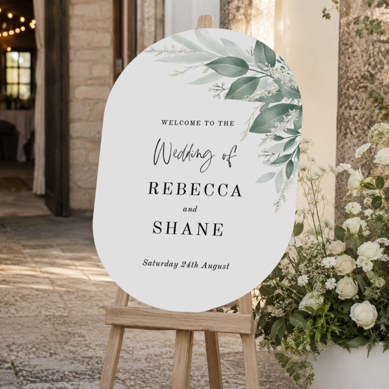Moss + Sage Wedding Welcome Sign