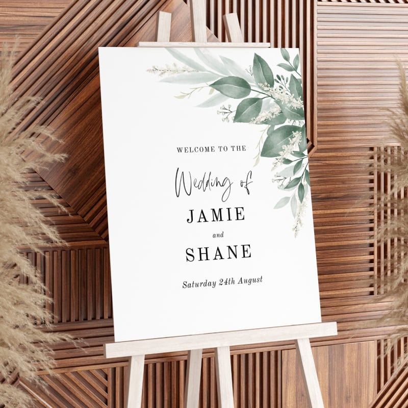 Moss + Sage Wedding Welcome Sign