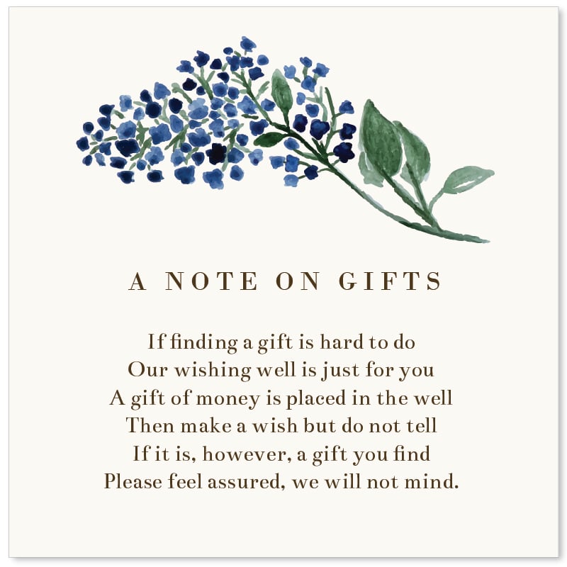 Royal Blue Floral Wishing Well Cards