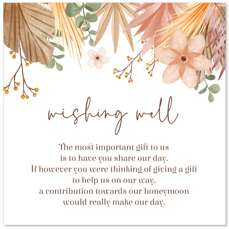 Tropical Flowers Wishing Well Card