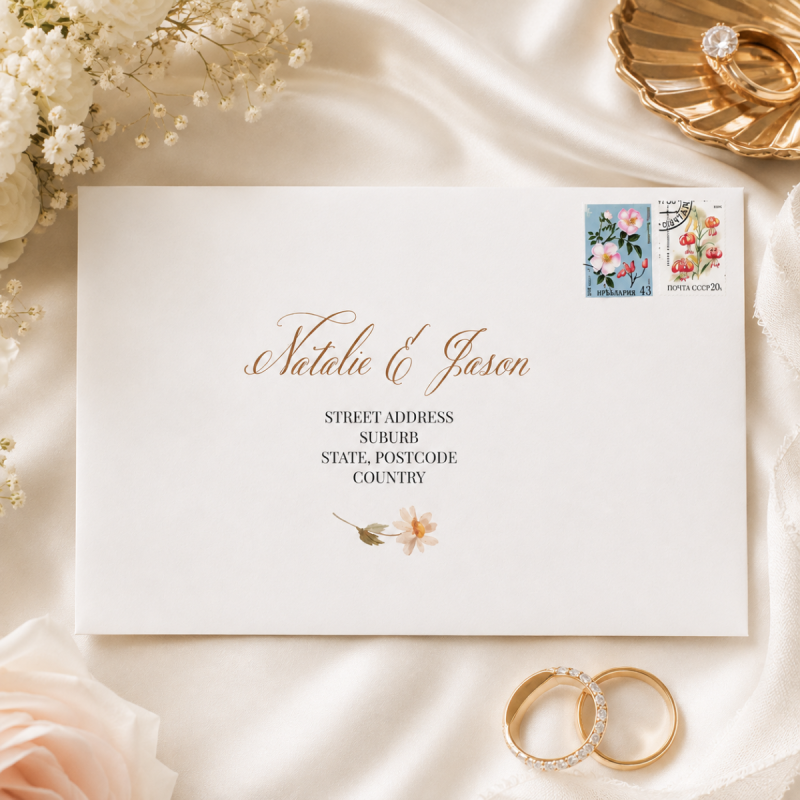 Delight Wildflowers Wedding Envelope Addressing