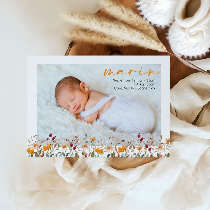 Petal Birth Announcement Cards