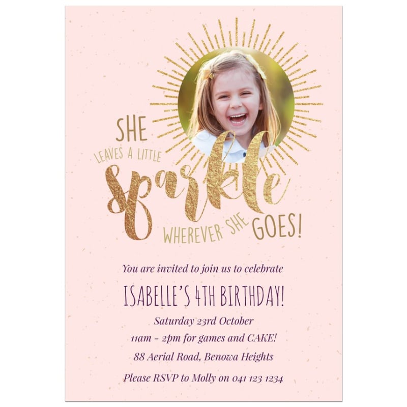Wherever She Goes Birthday Invitations