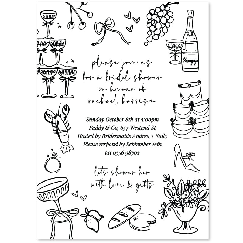 Whimsical Bridal Shower Invitations