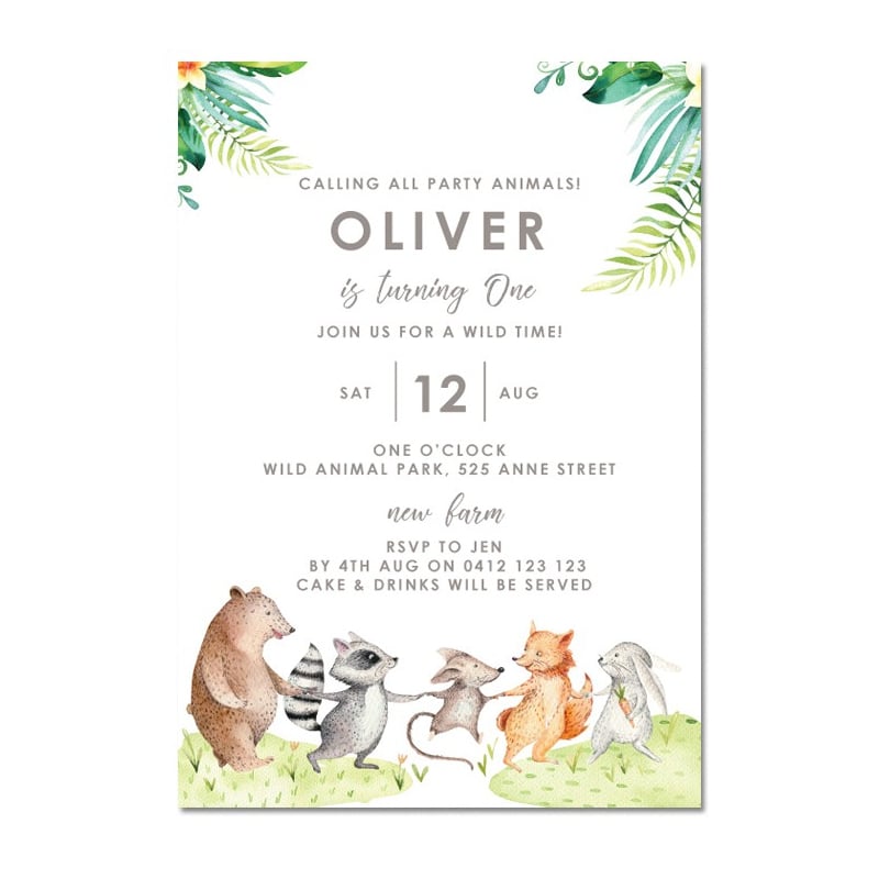 Wild Woodlands Birthday Invitations