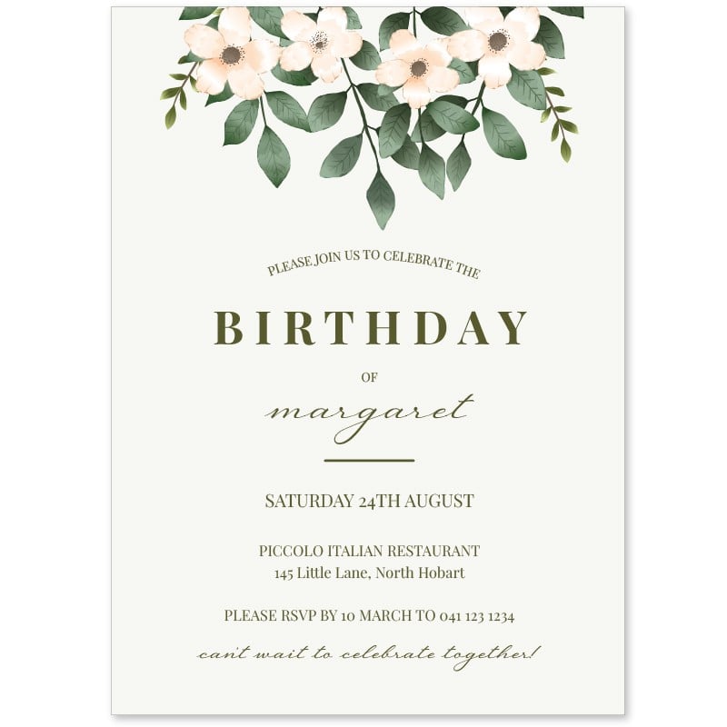 Wildflowers Birthday Invitations