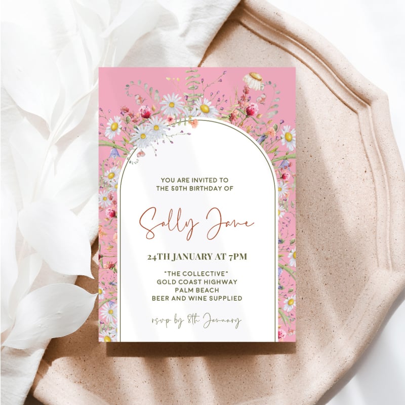 Spring Vibes Birthday Invitations