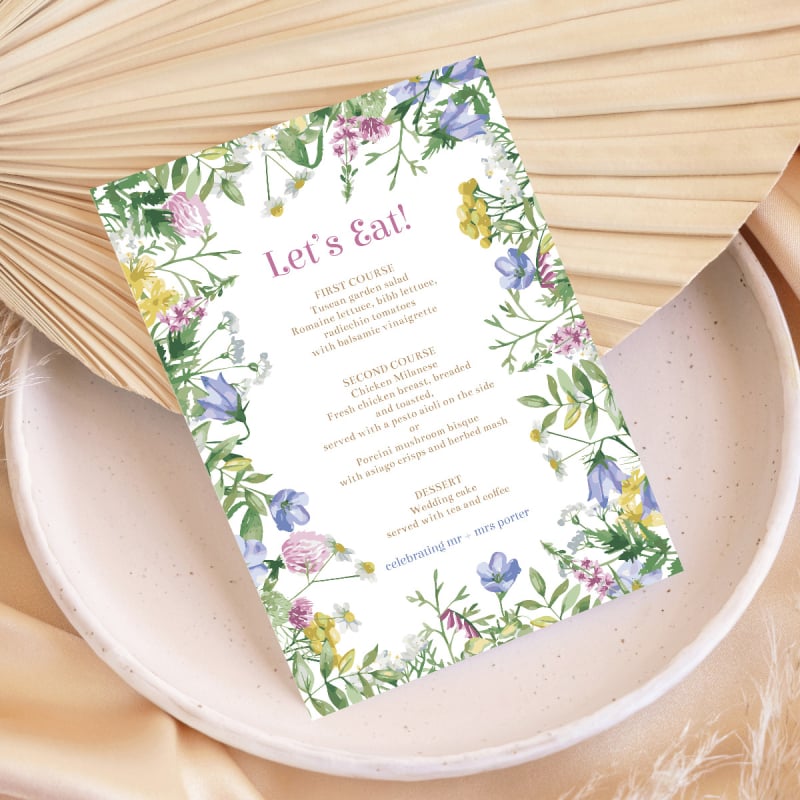 Spring Wildflower Menus