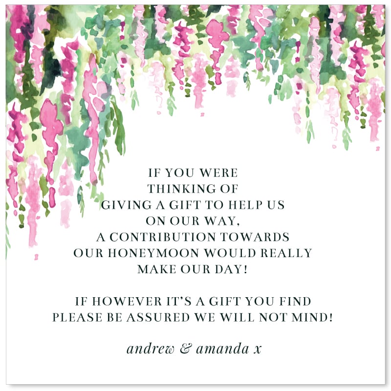 Sweet Floral Wedding Wishing Well Card