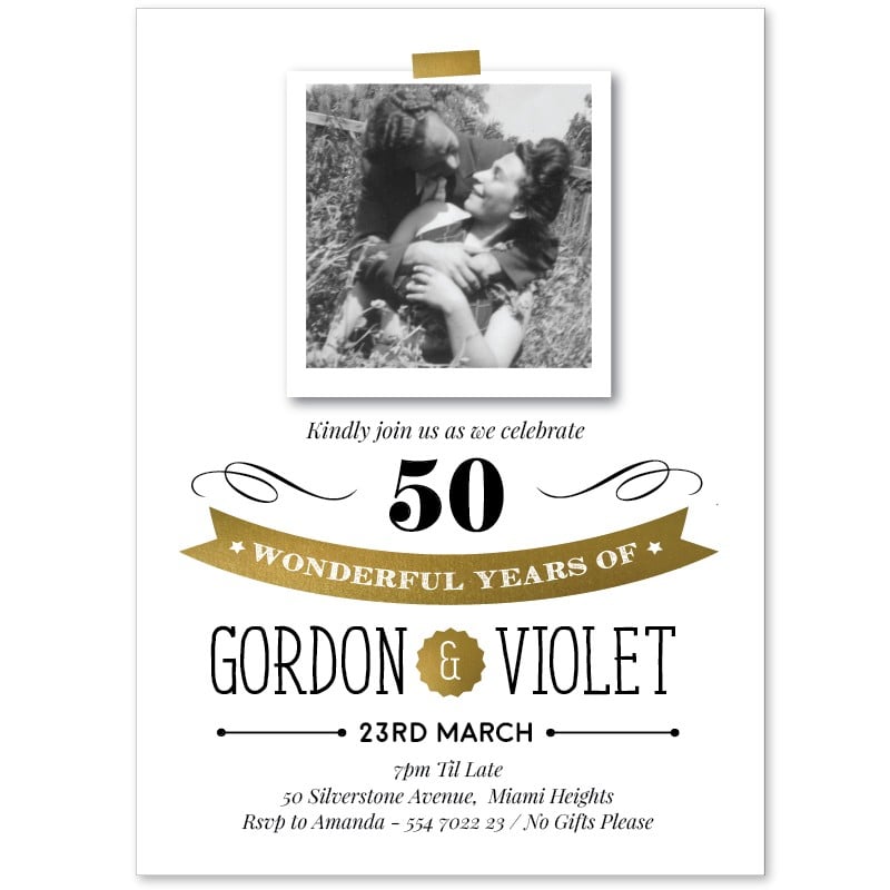 Wonderful Years Anniversary Invitations