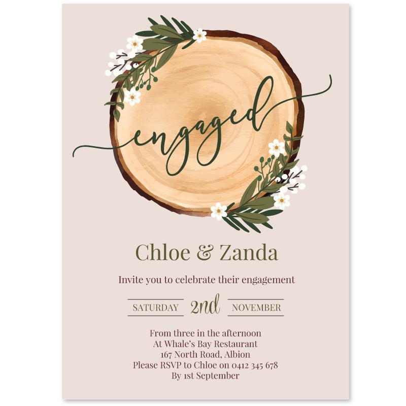 Woodland Love Engagement Invitations