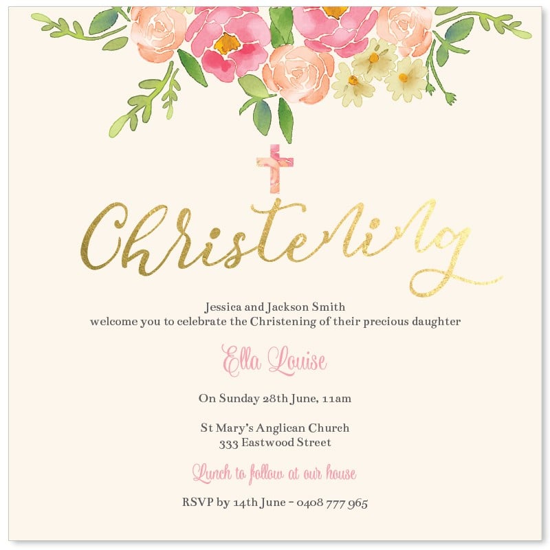 Wrapped Up Christening Invitations