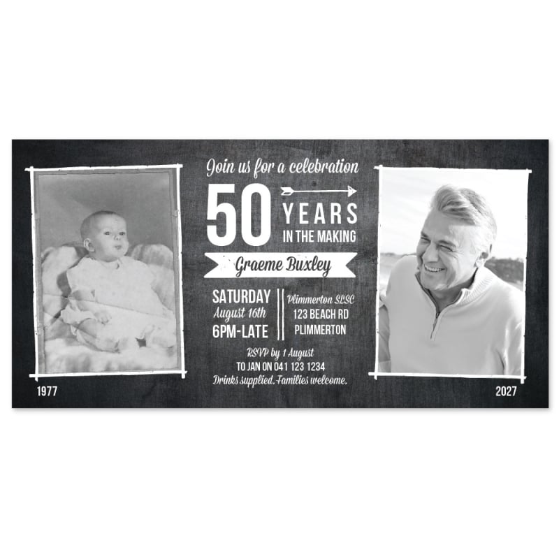 Years in the Making Birthday Invitations