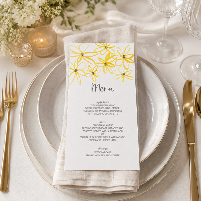 Daisy Chain Wedding Menu
